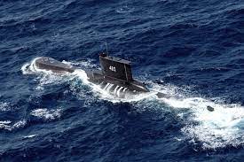The indonesian navy submarine kri alugoro sails during a search for kri nanggala, another submarine that went missing while participating in a training exercise on wednesday. Um Bych2nwroum