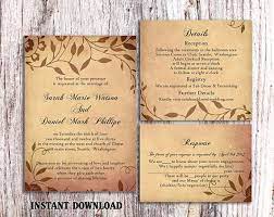 Rustic Wedding Invitation Template Download Printable Etsy Wedding Invitations Diy Rustic Brown Wedding Invitations Wedding Invitations Leaves