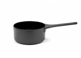 Enameled Cast Iron Saucepan Black In 2020 Enameled Cast Iron Enameled Cast Iron Cookware Cast Iron