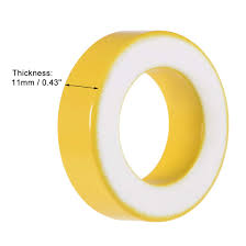 Uxcell 7mm Inner Diameter Ferrite Ring Iron Toroid Cores Yellow White 50pcs