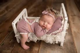Tiny Bed Newborn Photography Girl Newborn Baby Photography Cute Baby Photos