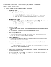 Novel Unit Requirements The Autobiography Of Miss Jane Pittman
