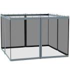 Mosquito Netting For Gazebo 10x10  Dark Grey 84C-142V00BK Outsunny