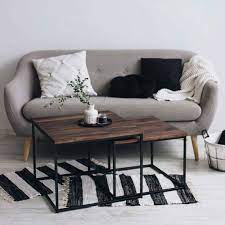 Original Bestloft 2er Set Couchtisch Holz Eiche Metall Beistelltisch Industiedesign Loft Vintage Sofatisch Massiv Coffee Table Decor Furniture