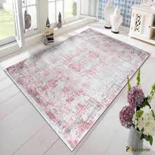 Bahariye Yolluk Hali 77x150 Deniz 8968 Gri Pembe Halilar Bambu Pembe