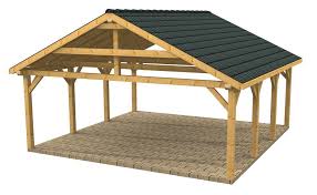 Add sheltered parking to your backyard with this vaulted 20' x 20' carport plan. Timber Carport Designs Carport Plans Carport Designs Timber Frame Building