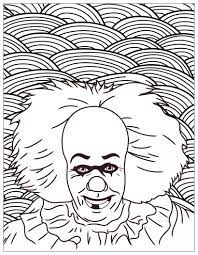 Pennywise coloring pages pennywise is the title character in stephen king s 1986 horror novel it. Horror It Clown Pennywise Halloween Adult Coloring Pages