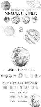 Minimalist Planets Clipart Solar System Planet Moon Etsy Space Drawings Planet Drawing Planet Sketch