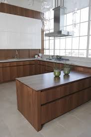 The Wood Is A Face Grain Walnut Veneer And The Upper Cabinets Are Traditional White High Gloss Acr Walnut Kitchen Modern Walnut Kitchen Walnut Kitchen Cabinets