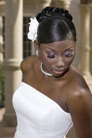 Slick Back Bun With Flower Wedding Hair Thirstyroots Com Black Hairstyles Black Wedding Hairstyles Afro Wedding Hairstyles African Hairstyles