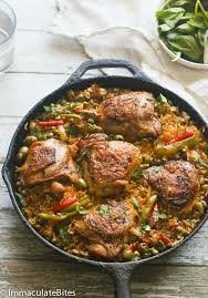 So easy to make and comes together quickly. One Pot Puerto Rican Chicken And Rice Puerto Rican Chicken Recipes Mexican Food Recipes