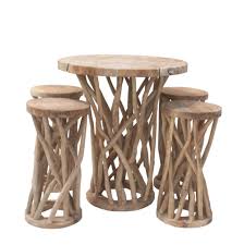 Finden sie jetzt passende beistelltische, hocker, erhöhungsringe oder pflegemittel abgestimmt auf ihr stressless® möbelstück. Mobelset Teakholz Aste Tischset Tisch 4 Hocker Kaufen Bei Mehl Wohnideen