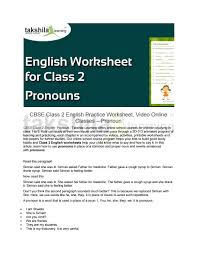 There are many flowers in the garden. Cbse Class 2 English Practice Worksheet Pronouns By Takshila Learning Online Classes Issuu