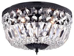 Black finish outdoor flush mount ceiling fixture. 3 Light Bowl Style Crystal Basket Black Flush Mount Chandelier Traditional Flush Mount Ceiling Lighting By Edvivi Llc Houzz