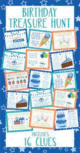 Follow the instructions with details on which clue goes where. Birthday Treasure Hunt Clues Birthday Scavenger Hunt Clues Birthday Printables In 2021 Treasure Hunt Birthday Scavenger Hunt Birthday Treasure Hunt Clues