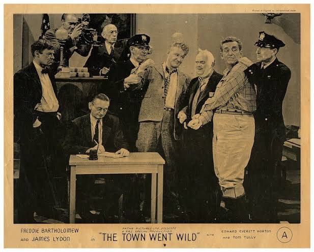 The Town Went Wild Original Lobby Card Edward Everett Horton Tom Tully  arrested