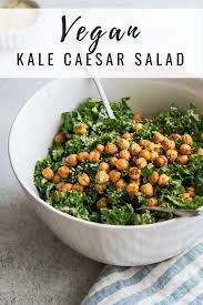 Kale Caesar Salad Vegan Gluten Free Recipe Vegan Salad Recipes Kale Caesar Salad Vegan Caesar Salad