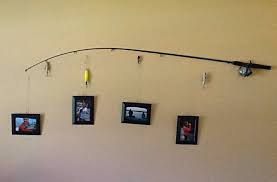 Made This For My Daughter S Room She Wanted Fishing Decor I Used Her First Fishing Pole Her Fishing Bathroom Decor Fishing Pole Decor Fishing Room Decor