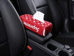 ティッシュケース 車内 supreme スリム 吊り下げ ティッシュボックス 車用 斜め掛け可能 車内用 車アクセサリー 3色揃い プラッシュ 車 アクセサリー ティッシュケース