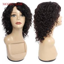 This wig comes with the elastic strap. Mogul Hair Cheap Human Hair Wigs Machine Made Wig Natural Color Deep Wave Short Hair Style Brazilian Non Remy Hair Human Hair Lace Wigs Aliexpress