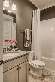 Paint Color Is Sherwin Williams Portico Sw 7548 Contemporary Full Bathroom With Flat Panel Cabinets L Small Bathroom Remodel Bathrooms Remodel Bathroom Decor