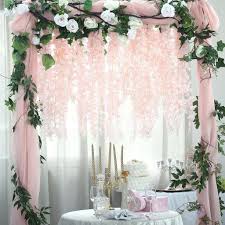 High quality silk flowers wisteria. Wedding Garland Bouquet Home Decorflower Walls Romantic Silk Flower Artificial Wisteria Hanging Garland High Quality For Centre Pieces Craft Supplies Tools Embellishments Dekorasyonu Net