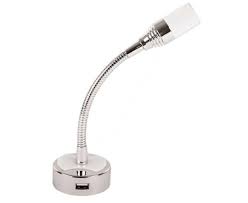 Led Leselampe 12v 1w Flexarm Med Usb Og Vippebryter Usb Kasser Boks