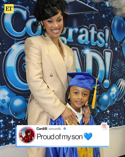 A big day for Cardi B's little guy! 💙⁠ ⁠ She celebrated her 4-year-old son Wave's  preschool graduation alongside his adorable siblings — Kulture, 7, Blossom,  1, and his 7-month-old brother.⁠ ⁠ "
