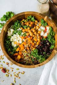 Winter Roasted Butternut Squash Kale Salad Oh Sweet Basil Recipe Butternut Squash Kale Winter Salad Recipes Yummy Salad Recipes