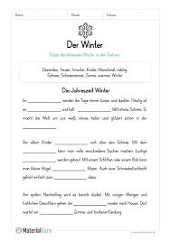 Arbeitsblätter müssen nicht mehr nur analog sein. Arbeitsblatt Luckentext Winter Lernen Tipps Schule Lesen Lernen Lernen