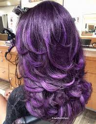 60 Lovely Long Shag Haircuts For Effortless Stylish Looks Long Shag Haircut Long Purple Hair Long Hair Color