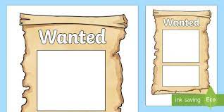 The interested person ought to have a fantastic command over language and ought to have a high confidence level. Wanted Poster Templates Ks1 Resource