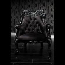 Black Velvet Baroque Tufted Chair With Swarovski Crystals Chairs Tufted Chair Gothic Furniture Black Decor