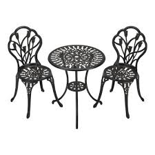 Filter bistro sets benches & chairs outdoor dining tables & chairs lounge & corner sets outdoor side tables kids outdoor outdoor hanging chairs daybeds & loungers furniture covers. Kinger Home 3 Piece Patio Bistro Table Set Outdoor Furniture Cast Aluminum Bistro Set Table With Cushions Black Weatherproof With Timeless Design Patio Furniture Accessories Patio Lawn Garden Westmead Is Edu Ph