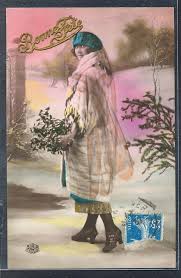 Qs039 Art Deco Winter Fashion Lady Fur Coat Kitsch Tinted Photo Pc Fur Coats Women Art Art Deco
