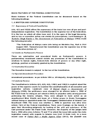 Download federal constitution malaysia for free. Basic Features Of The Federal Constitution Legal Concepts Political Science