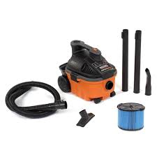 Ridgid 4 Gal 5 0 Peak Hp Portable Wet Dry Shop Vacuum With Filter Hose And Accessories Wd4070 The Home Depot Wet Dry Vac Wet Dry Vacuum Portable Vacuum