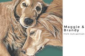 Maggieandbrandy Jpg Pet Portraits Animal Portraits Art Custom Pet Portraits