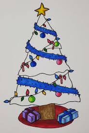 Winter snowy landscape with trees. How To Draw A Christmas Tree With Presents Art By Ro