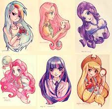 Drawing anime characters can seem overwhelming, especially when you're looking at your favorite anime that was drawn by. My Little Pony Friendship Is Magic Photo The Girls As Humans Little Pony My Little Pony My Little Pony Drawing