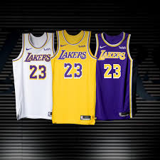 The lakers keep their franchise font but don blue and white as they reference the minneapolis and 1960s la lakers. Los Angeles Lakers Unveil New Jersey Design Sports Santamariatimes Com