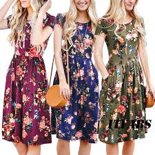 Cool Women Summer Boho Casual Floral Maxi Evening Party Cocktail Beach Dress Sundress 2018 Professional Dresses Boho Casual Summer Dresses For Women