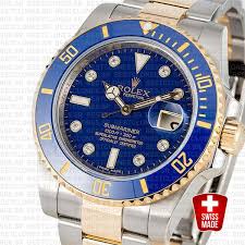 Rolex Submariner 2 Tone Blue Diamond Replica Bestclones