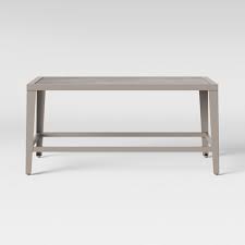 It has locking wheels that can help you move the table around with ease. Foxborough Patio Coffee Table Gray Threshold Target