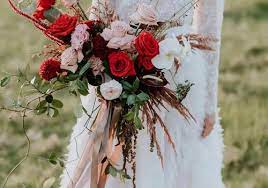 Wildflower bouquets wedding peach navy. 11 Of The Prettiest Wrapped Wedding Bouquets
