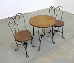 1 1/2'' thick vinyl seat. Vintage Primitive Ice Cream Parlor Children S Table And Chair Set At 1stdibs