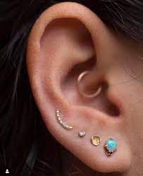 Quadruple Piercing Daith Cool Ear Piercings Earings Piercings Ear Piercings