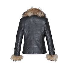 Jami Black Winter Jacket with Real Fur Trim