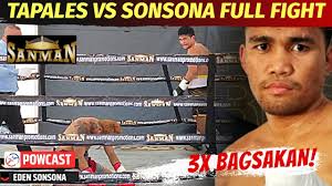 • watch the full fight replay video of the 10 rounds super featherweight bout between marlon maranding nightmare tapales and eden sanman sonsona. Marlon Tapales Vs Eden Sonsona Full Fight Hd Sanman Promotions Youtube