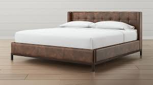 maxwell king leather tufted bed reviews crate and barrel canada leather headboard bedroom leather platform bed brown leather bed